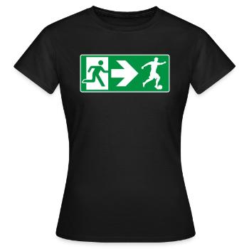 Notausgang Fußball Fußballspieler - Frauen T-Shirt - Schwarz - Vorne - AI Model Female 172 dark (172cm)