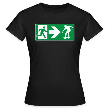 Notausgang Skateboard Skater - Frauen T-Shirt - Schwarz - Vorne - AI Model Female 172 dark (172cm)
