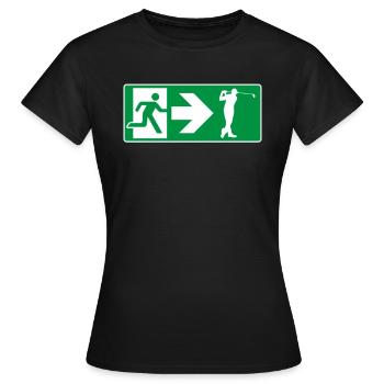 Notausgang Golf Golfspieler - Frauen T-Shirt - Schwarz - Vorne - AI Model Female 172 dark (172cm)