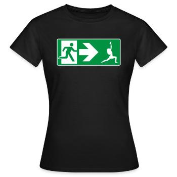 Notausgang Yoga Yogi - Frauen T-Shirt - Schwarz - Vorne - AI Model Female 172 dark (172cm)