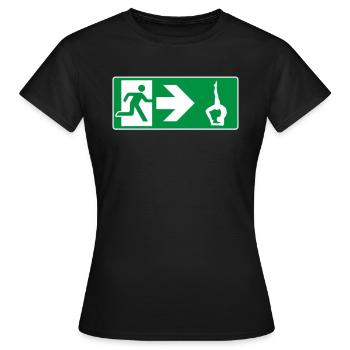 Notausgang Yoga Yogi - Frauen T-Shirt - Schwarz - Vorne - AI Model Female 172 dark (172cm)