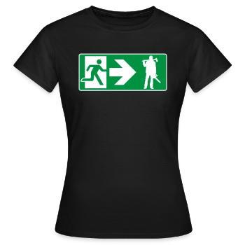 Notausgang Holzfäller Waldarbeiter - Frauen T-Shirt - Schwarz - Vorne - AI Model Female 172 dark (172cm)