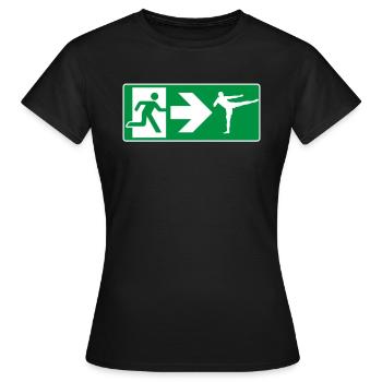 Notausgang Kickboxen Kickboxer - Frauen T-Shirt - Schwarz - Vorne - AI Model Female 172 dark (172cm)