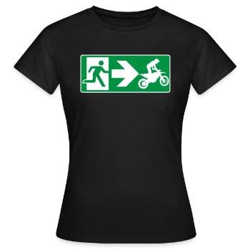 Notausgang Motocross MX - Frauen T-Shirt - Schwarz - Vorne - AI Model Female 172 dark (172cm)