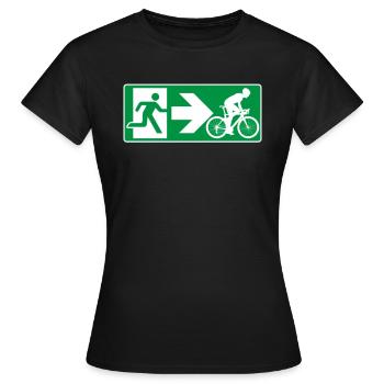 Notausgang Rennrad Radfahrer - Frauen T-Shirt - Schwarz - Vorne - AI Model Female 172 dark (172cm)