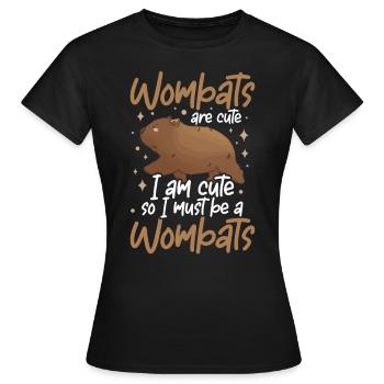 Je suis un marsupial Wombat Australie - T-shirt Femme - noir - Devant - AI Model Female 172 dark (172cm)