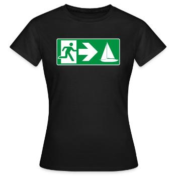 Sortie de secours Voilier Sailor - T-shirt Femme - noir - Devant - AI Model Female 172 dark (172cm)
