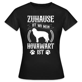 Hovawart ist mein Zuhause Derber Bauernhund - Frauen T-Shirt - Schwarz - Vorne - AI Model Female 172 dark (172cm)