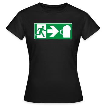 Notausgang Bier - Frauen T-Shirt - Schwarz - Vorne - AI Model Female 172 dark (172cm)