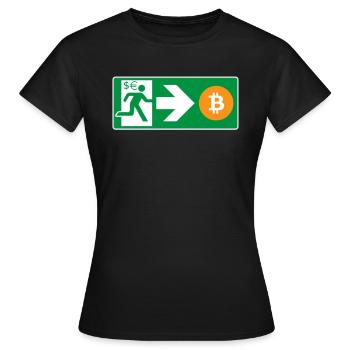 Notausgang Bitcoin Bitcoiner - Frauen T-Shirt - Schwarz - Vorne - AI Model Female 172 dark (172cm)