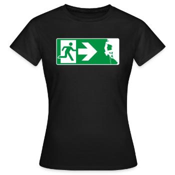 Sortie de secours escalade grimpeur - T-shirt Femme - noir - Devant - AI Model Female 172 dark (172cm)