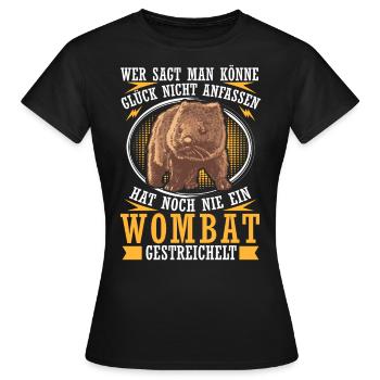 Wombat caressant le marsupial australien - T-shirt Femme - noir - Devant - AI Model Female 172 dark (172cm)