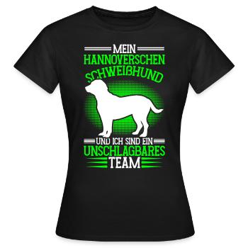 Le Sweathound hanovrien est imbattable - T-shirt Femme - noir - Devant - AI Model Female 172 dark (172cm)