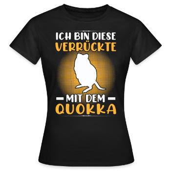Fou avec Quokka Marsupial Quokka - T-shirt Femme - noir - Devant - AI Model Female 172 dark (172cm)
