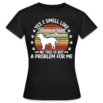 Je sens l’odeur d’un chien de chasse hanovrien - T-shirt Femme - noir - Devant - AI Model Female 172 dark (172cm)