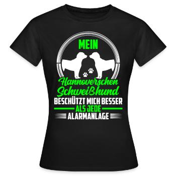Le chien courant hanovrien me protège - T-shirt Femme - noir - Devant - AI Model Female 172 dark (172cm)