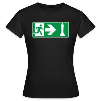 Notausgang Schach Schachspieler - Frauen T-Shirt - Schwarz - Vorne - AI Model Female 172 dark (172cm)