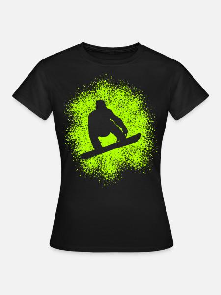 Snowboard Wintersportler - Frauen T-Shirt - Schwarz