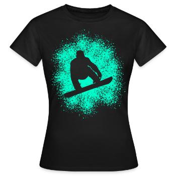 Snowboard Wintersportler - Frauen T-Shirt - Schwarz - Vorne - AI Model Female 172 dark (172cm)