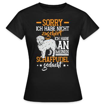 Thought of Sheep Poodle Old German Herding Dog - Women's T-Shirt - black - Front - AI Model Female 172 dark (172cm)