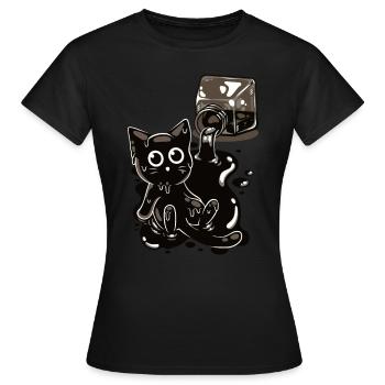 Ein schwarzes Kätzchen in Tinte - Humor - Frauen T-Shirt - Schwarz - Vorne - AI Model Female 172 dark (172cm)