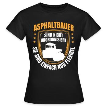 Les constructeurs d’asphalte sont flexibles Construction de routes - T-shirt Femme - noir - Devant - AI Model Female 172 dark (172cm)