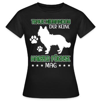 Harz fox do not trust Old German Herding Dog - Women's T-Shirt - black - Front - AI Model Female 172 dark (172cm)