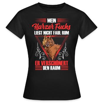 Harz fox is not lazy Old German herding dog - Women's T-Shirt - black - Front - AI Model Female 172 dark (172cm)
