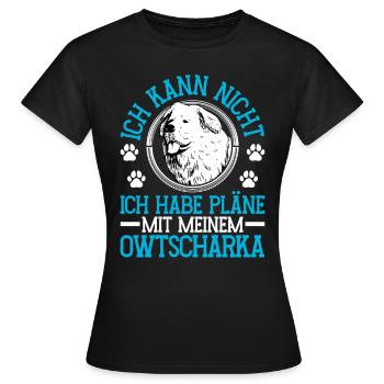 Plans d’Ovcharka avec Ovcharka du Caucase - T-shirt Femme - noir - Devant - AI Model Female 172 dark (172cm)