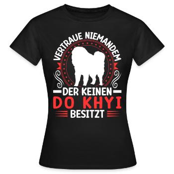 Own a Do Khyi Tibetan Mastiff Tibetan Mastiff - Women's T-Shirt - black - Front - AI Model Female 172 dark (172cm)