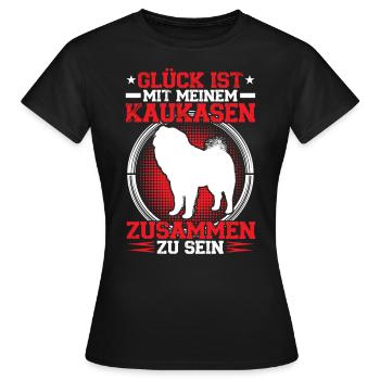 Avec mon Ovcharka son Ovcharka du Caucase - T-shirt Femme - noir - Devant - AI Model Female 172 dark (172cm)