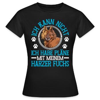 Harz Fox Plans with Old German Herding Dog - Women's T-Shirt - black - Front - AI Model Female 172 dark (172cm)