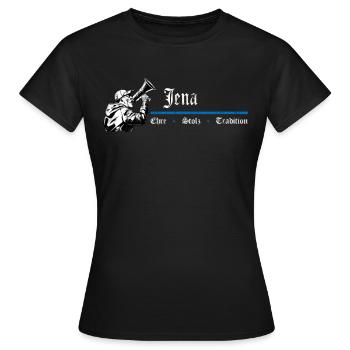 Jena Ehre Stolz Tradition - Frauen T-Shirt - Schwarz - Vorne - AI Model Female 172 dark (172cm)