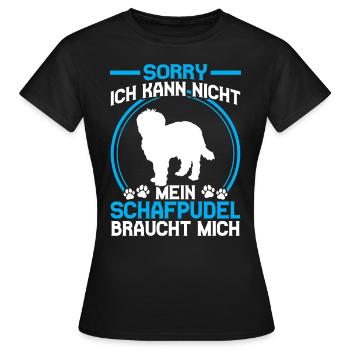 Sheep Poodle Needs Me Old German Herding Dog - Women's T-Shirt - black - Front - AI Model Female 172 dark (172cm)