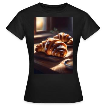 Croissant - T-shirt Femme - noir - Devant - AI Model Female 172 dark (172cm)