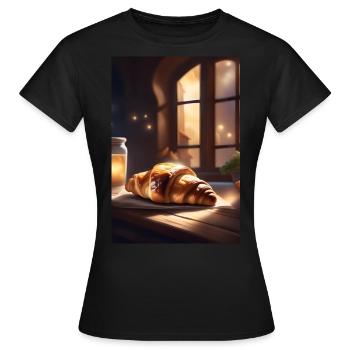 Croissants - T-shirt Femme - noir - Devant - AI Model Female 172 dark (172cm)