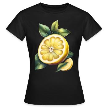 Ein gelbes Zitronen-T-Shirt-Design - Frauen T-Shirt - Schwarz - Vorne - AI Model Female 172 dark (172cm)