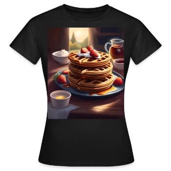 Breakfast pancakes - Women's T-Shirt - black - Front - AI Model Female 172 dark (172cm)