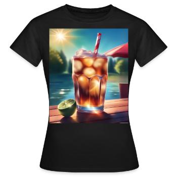 Cold cola beverage - Women's T-Shirt - black - Front - AI Model Female 172 dark (172cm)