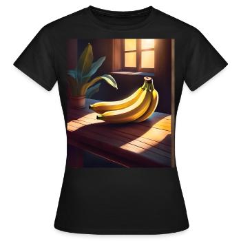 Leckere Bananen auf dem Tisch - Frauen T-Shirt - Schwarz - Vorne - AI Model Female 172 dark (172cm)