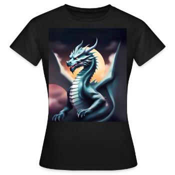 Grauer Drache - Frauen T-Shirt - Schwarz - Vorne - AI Model Female 172 dark (172cm)
