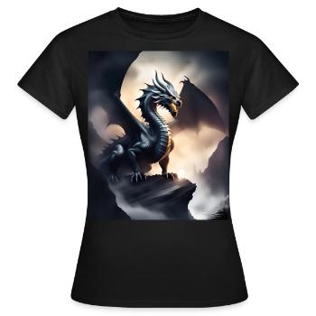 Dunkler Schattendrache - Frauen T-Shirt - Schwarz - Vorne - AI Model Female 172 dark (172cm)