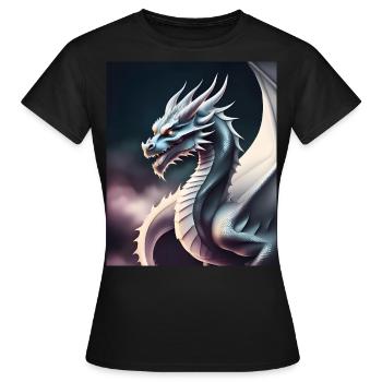 Drachen-Silhouette - Frauen T-Shirt - Schwarz - Vorne - AI Model Female 172 dark (172cm)