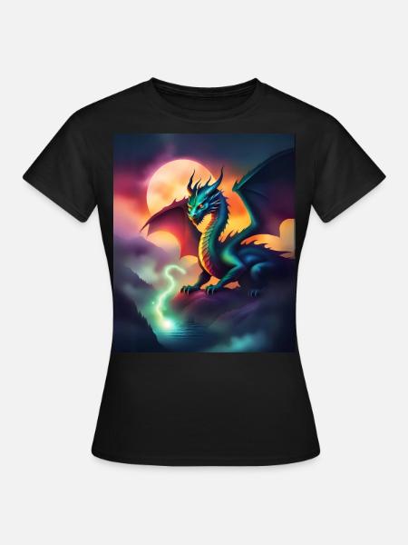 Magischer Drache - Frauen T-Shirt - Schwarz