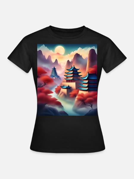 Awesome japanese fortresses - Women's T-Shirt - black