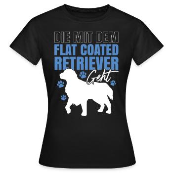 Die mit dem Flat Coated Retriever - Frauen T-Shirt - Schwarz - Vorne - AI Model Female 172 dark (172cm)