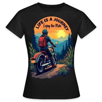 Genießen Sie die Fahrt - Frauen T-Shirt - Schwarz - Vorne - AI Model Female 172 dark (172cm)