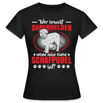 Sheep Poodle is my hero Old German Herding Dog - Women's T-Shirt - black - Front - AI Model Female 172 dark (172cm)