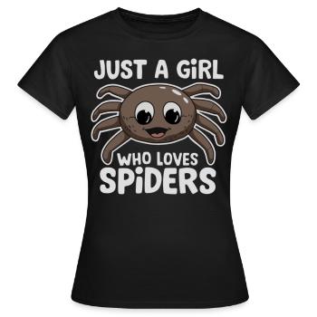 Une fille qui aime les spders jumpingspider evertebr juste - T-shirt Femme - noir - Devant - AI Model Female 172 dark (172cm)