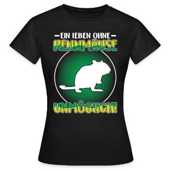 Life without gerbil Rodent Gerbil - Women's T-Shirt - black - Front - AI Model Female 172 dark (172cm)
